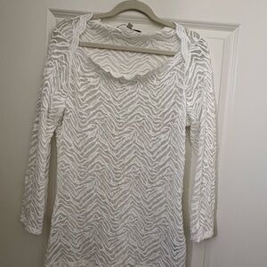 Guess White Long Sleeve Dress